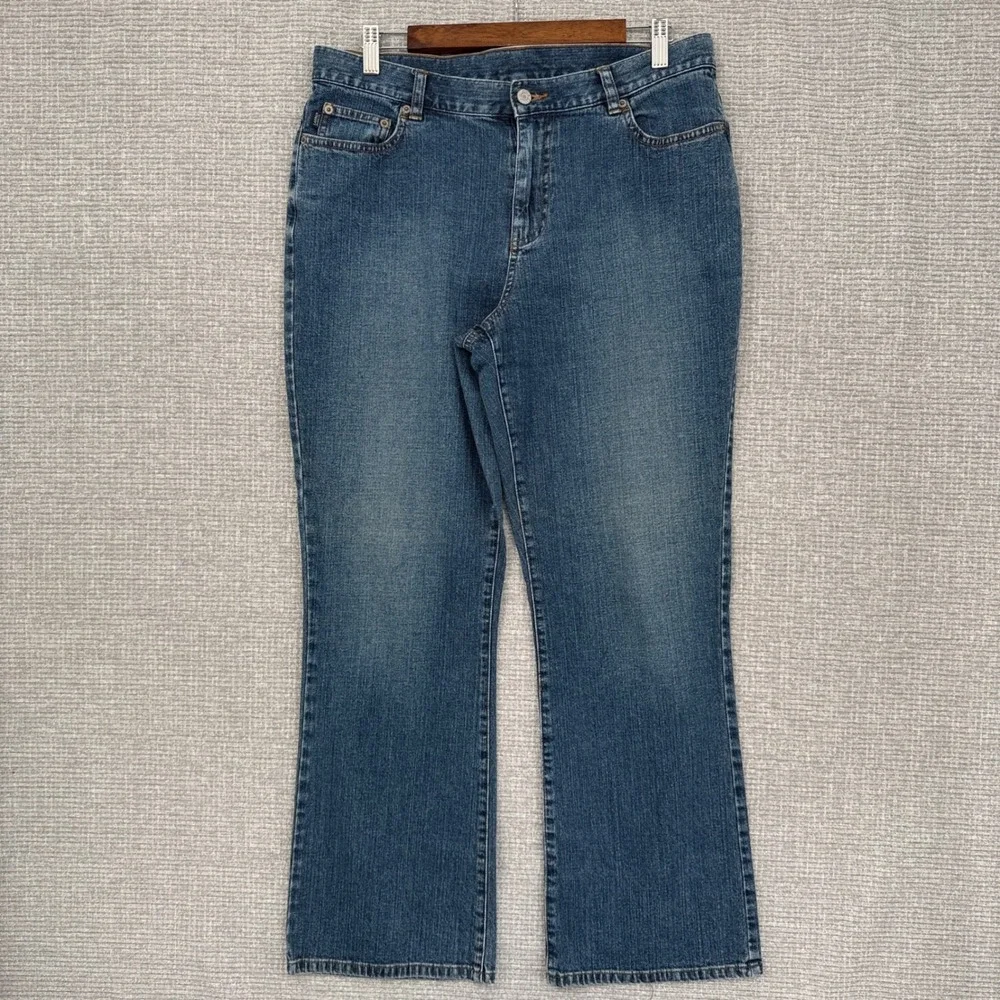 Lauren Jeans Co. Bootcut Jeans Womens Sz 16 Stretch Denim Classic Blue Western